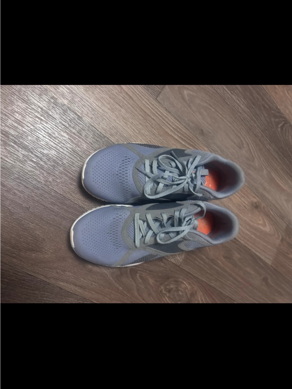 Reebok Women's Light Blue Gray Running Sneakers with Orange Insole